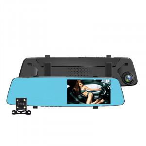 Видеорегистратор-зеркало автомобильный с экраном 12,7 см, 1080P, двойная камера, ночная съемка