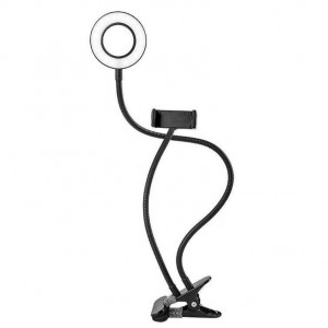 Кольцевая лампа для селфи ShineBright с гибким держателем для телефона на прищепке