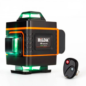 Лазерный уровень / нивелир Hilda 4D (16 линий, зеленый луч)